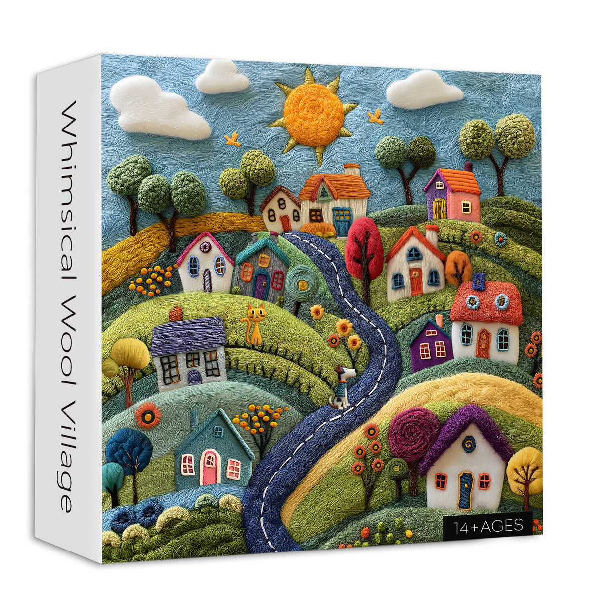 Whimsical Wool Village Jigsaw Puzzle 1000 Pieces