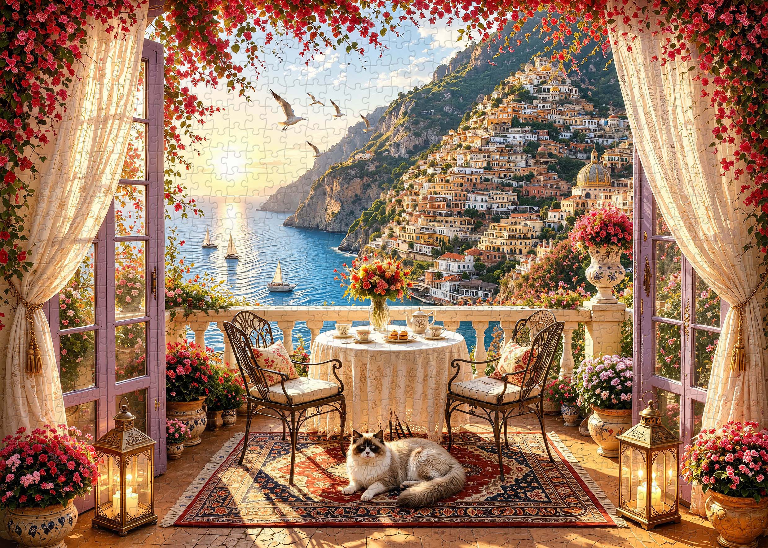 Golden Ocean Veranda Jigsaw Puzzle 1000 Pieces
