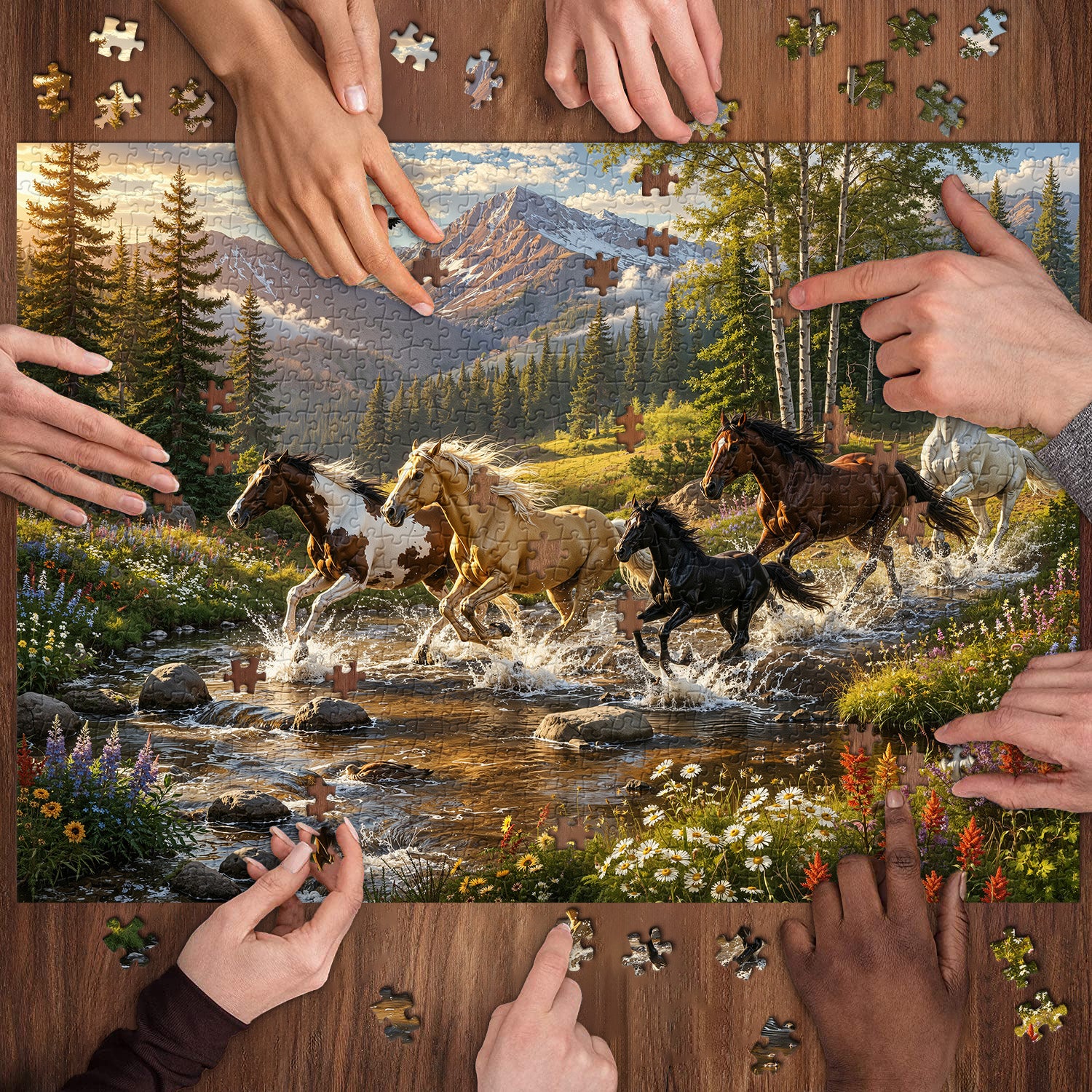 Meadow Creek Horses Jigsaw Puzzle 1000 Pieces