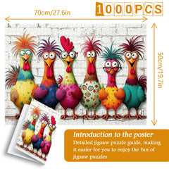 Verrückte bunte Hühner Puzzle 1000 Teile