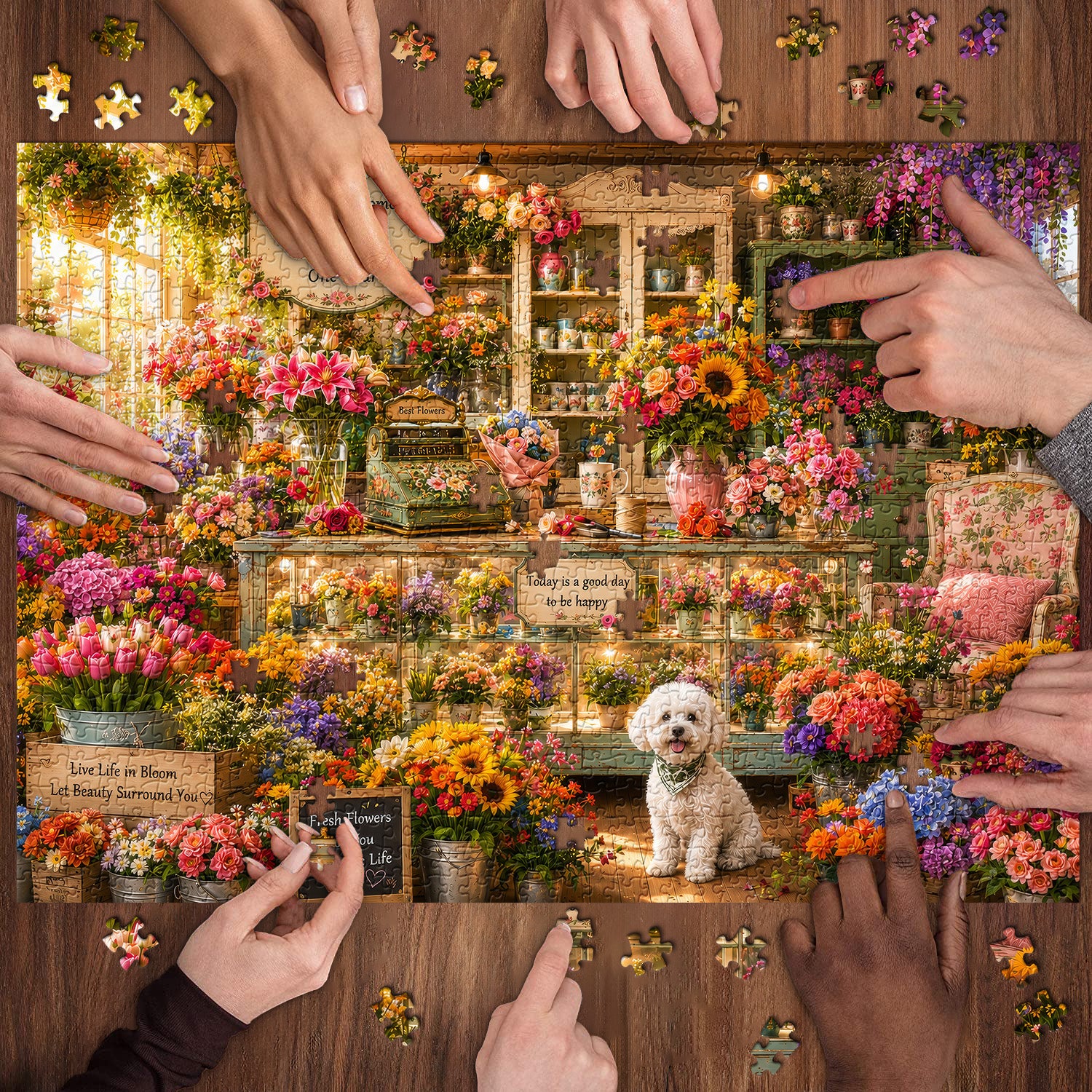 Gemütliches Blumenladen-Puzzle 1000 Teile