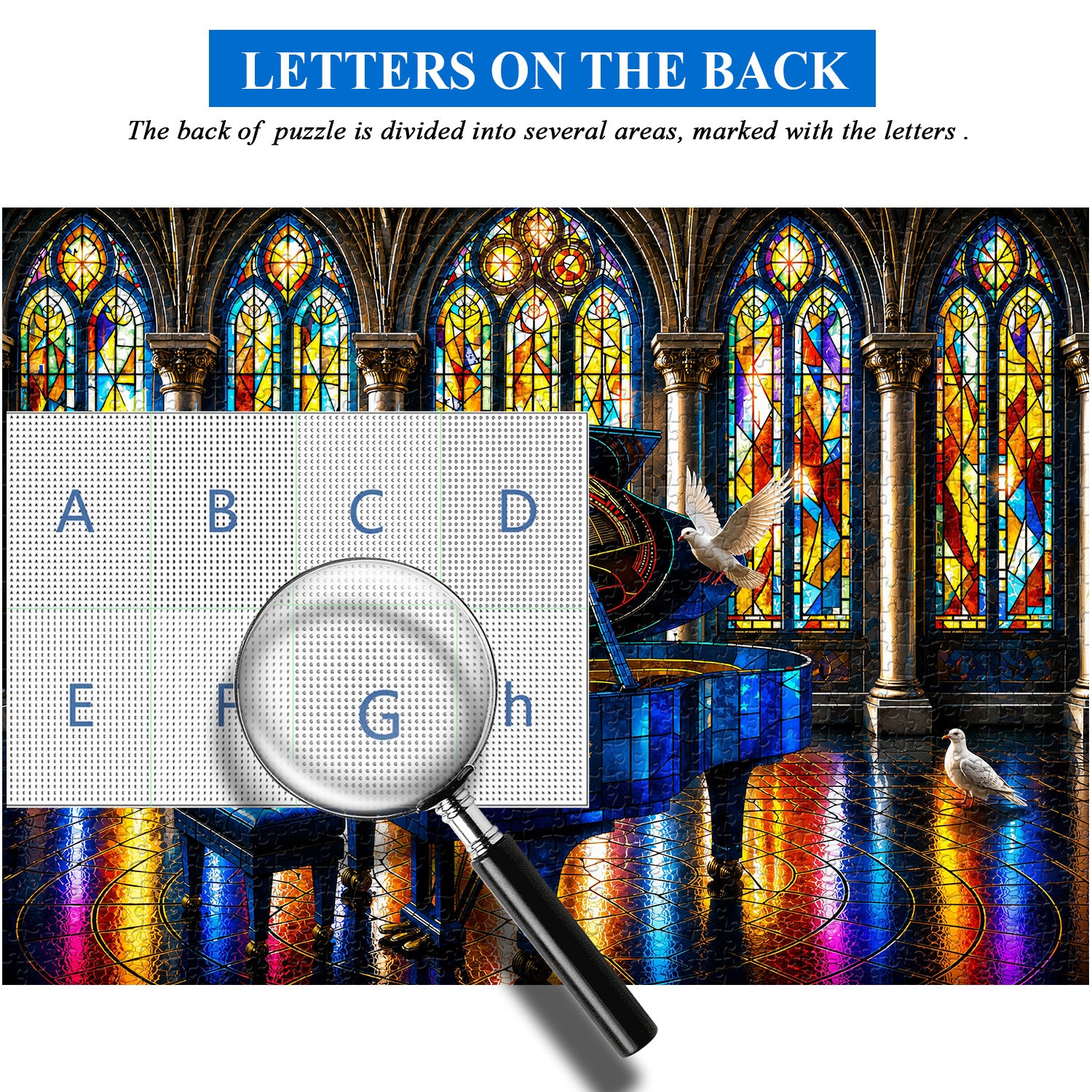 Puzzle „Gotische Kirche und Klavier“, 1000 Teile
