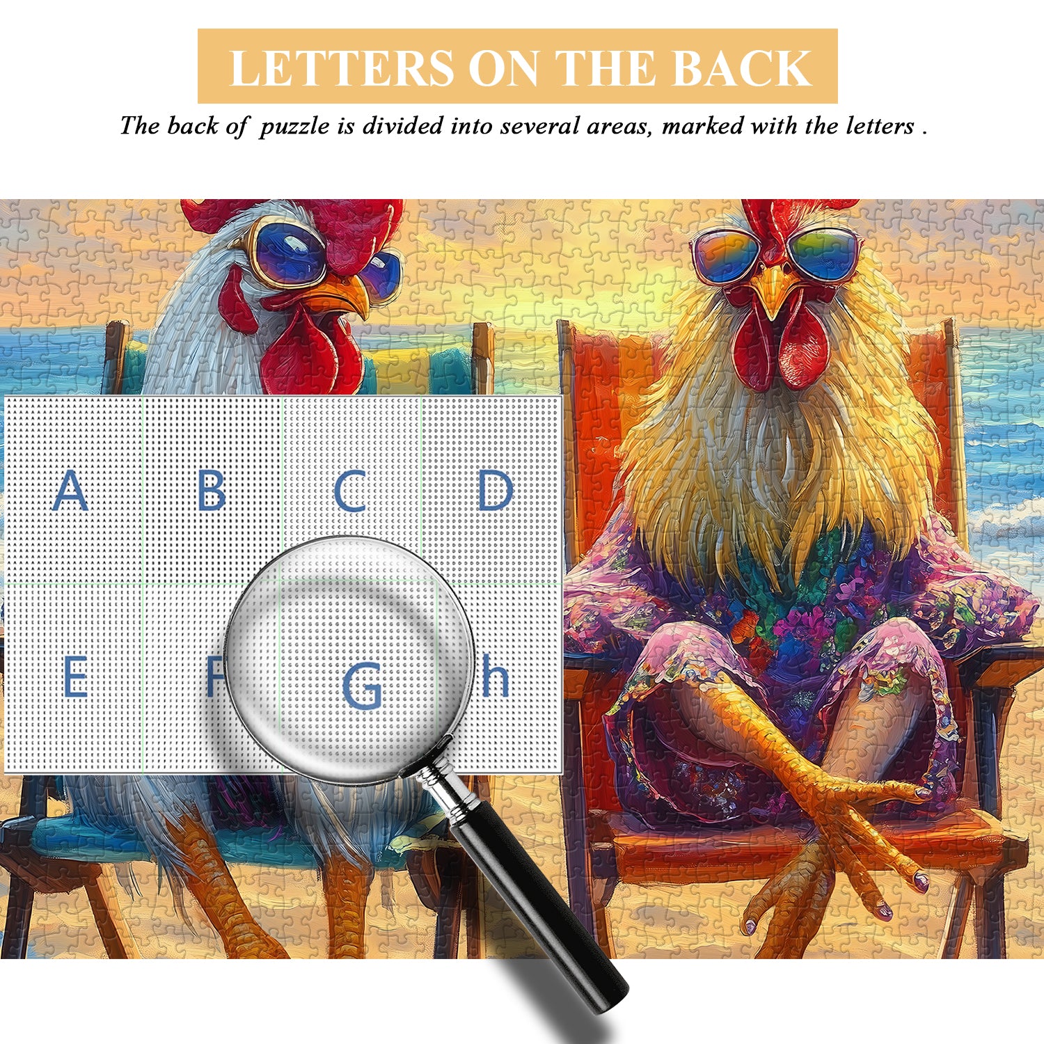 Strandhähne Puzzle 1000 Teile