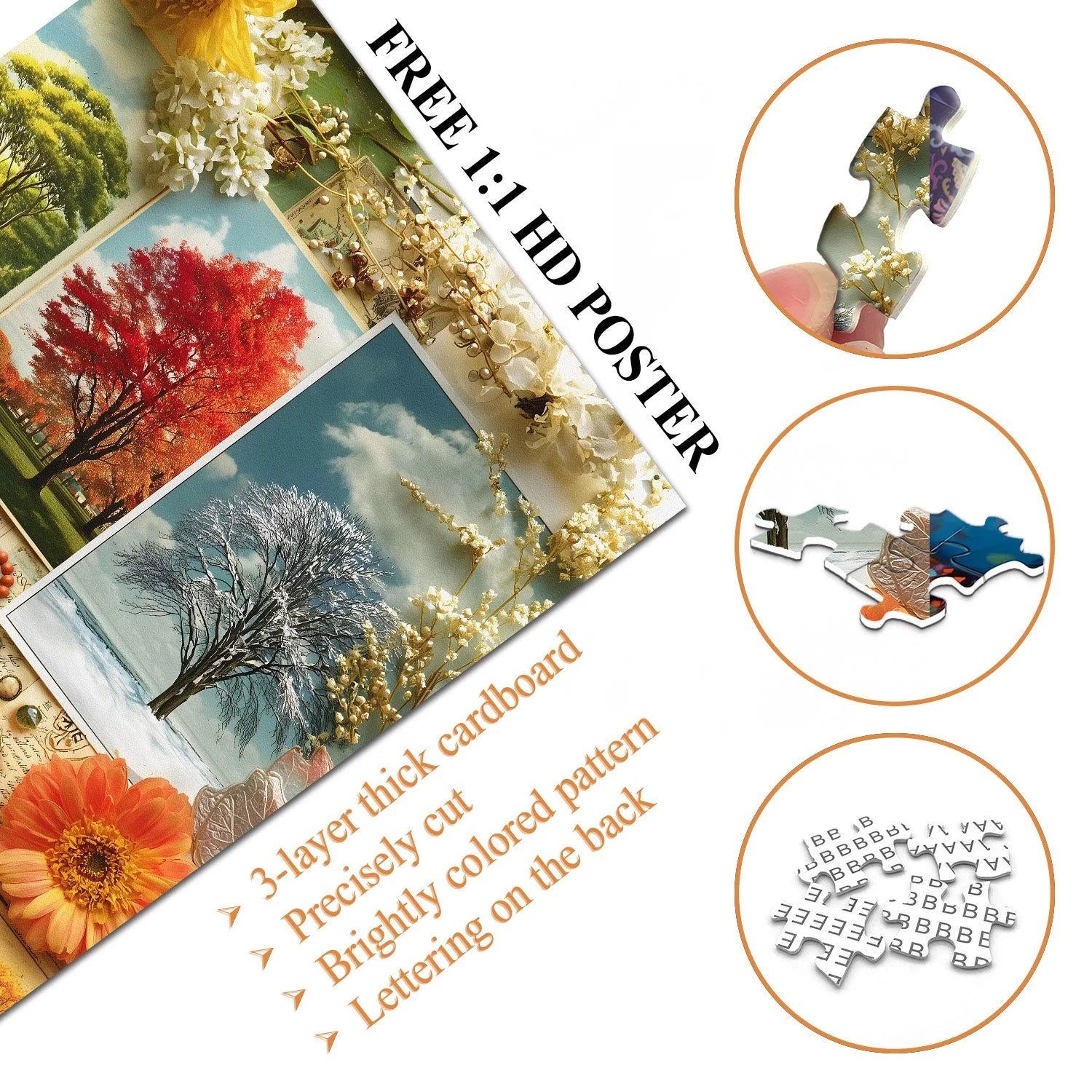 Buchstaben der Jahreszeiten Puzzle 1000 Teile