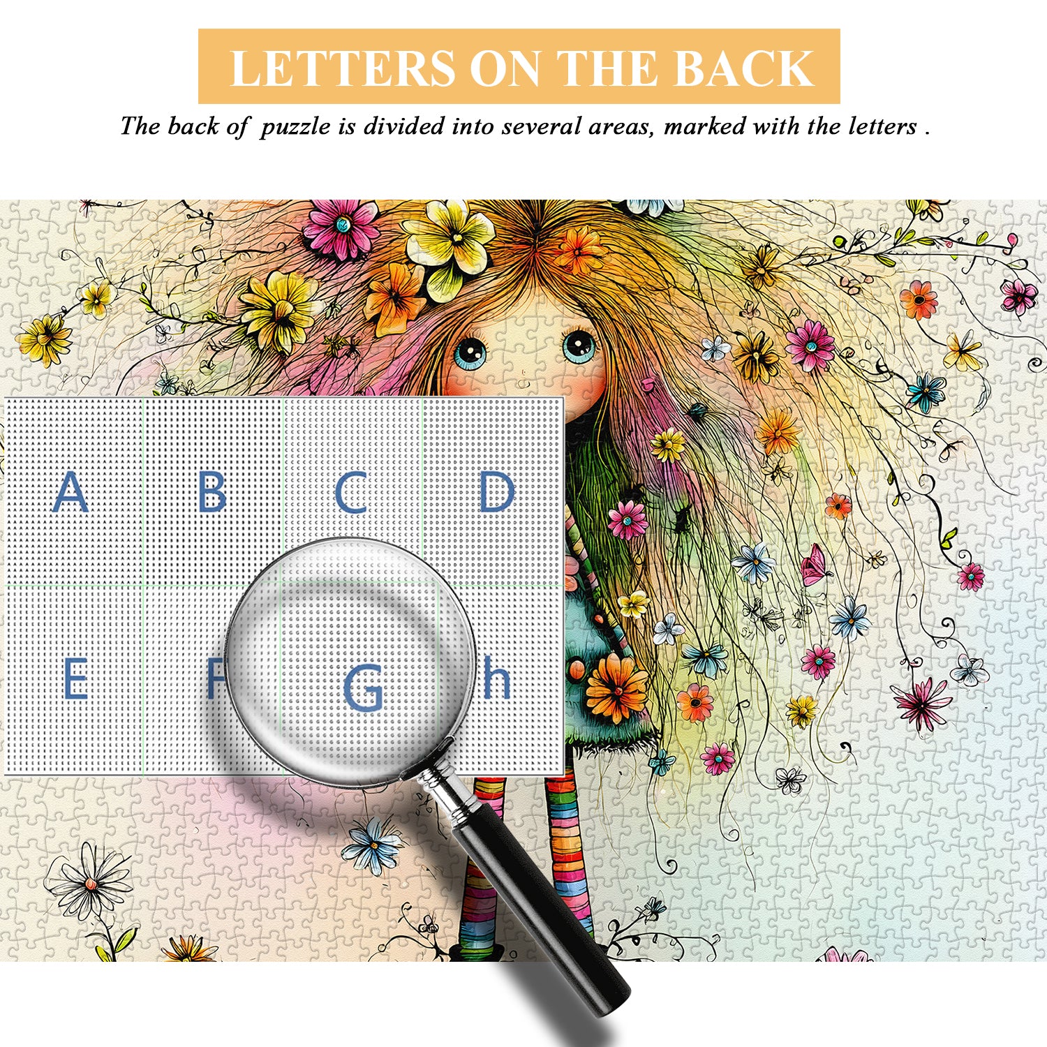 Blumenhaarpuppen-Puzzle 1000 Teile