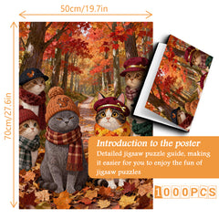 Cute Cat Autumn Puzzle 1000 Pieces