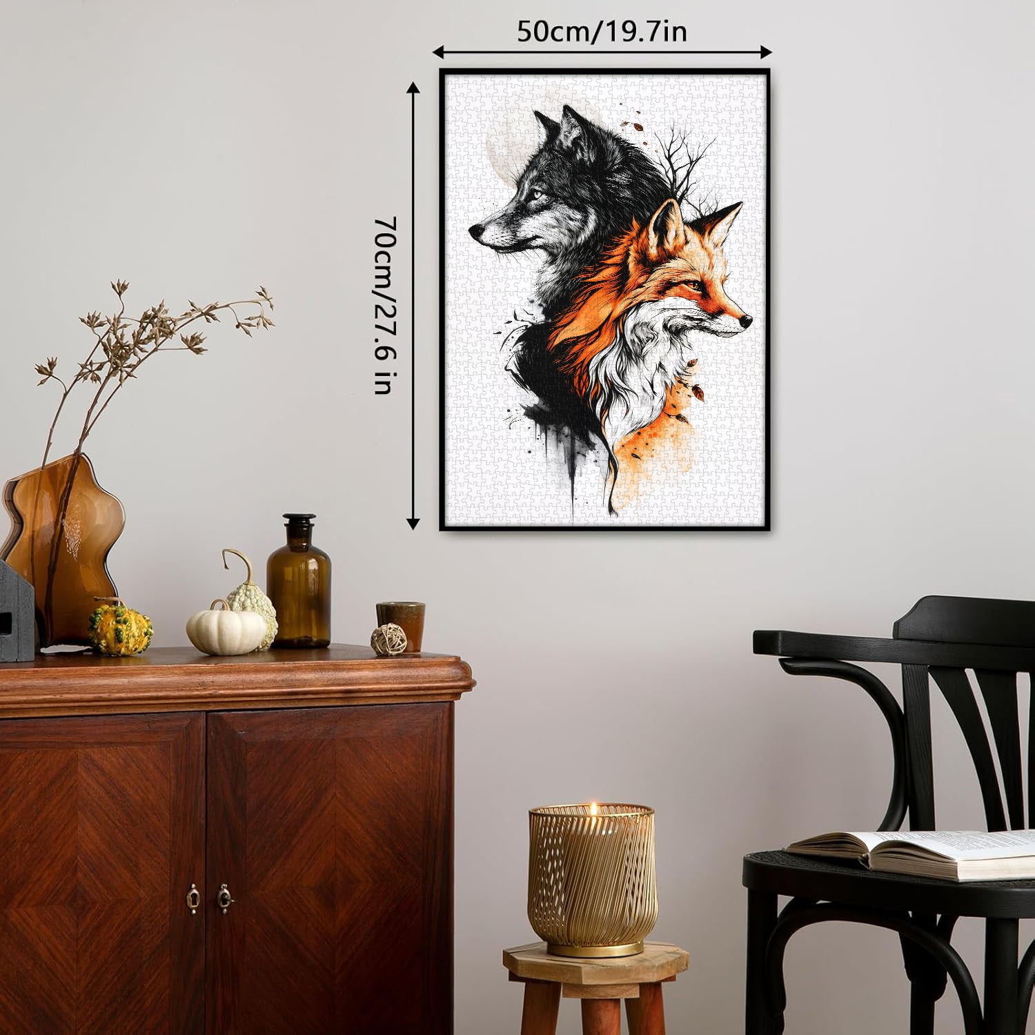 Wolf Fox Art Jigsaw Puzzle 1000 Pieces