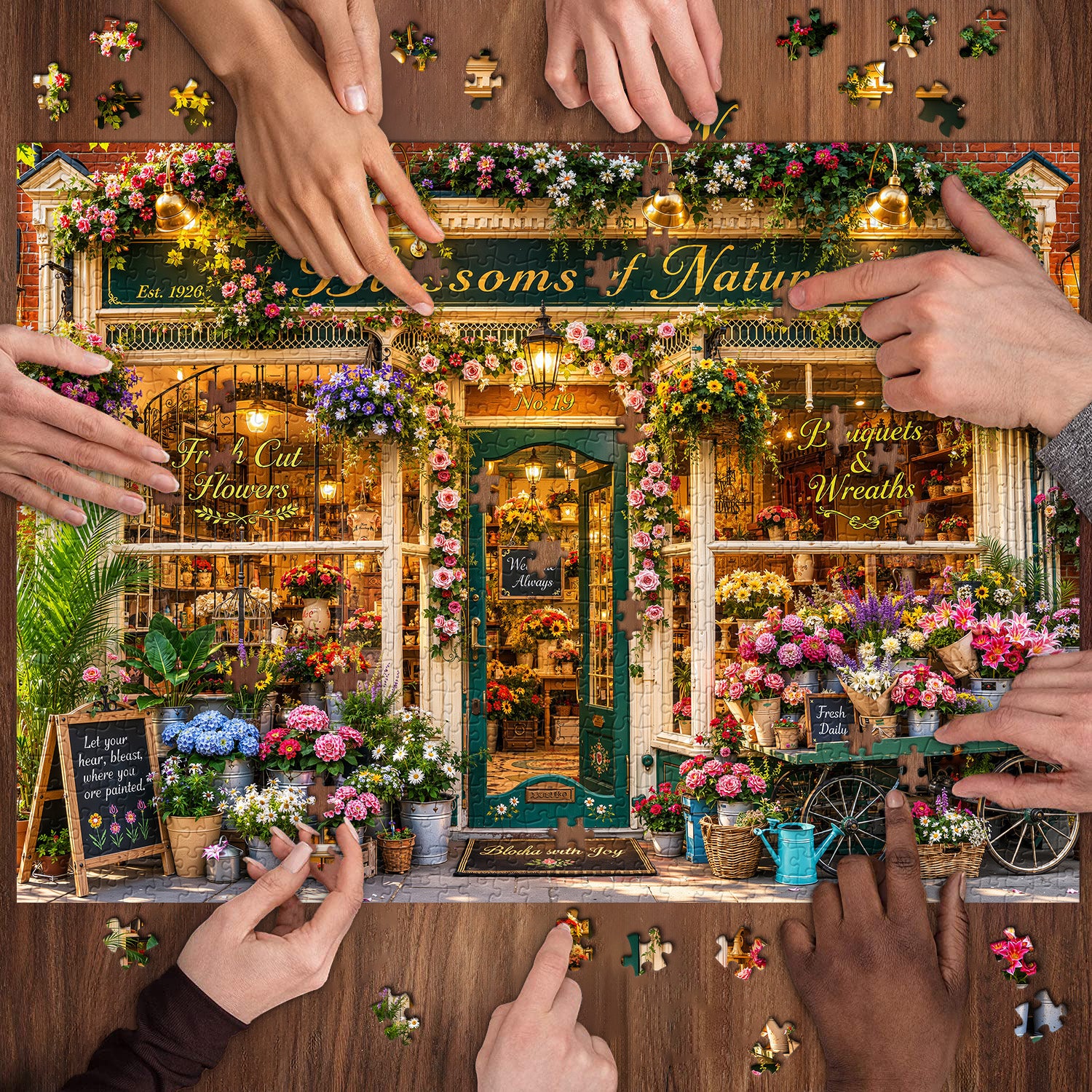 Buntes Blumenladen-Puzzle 1000 Teile