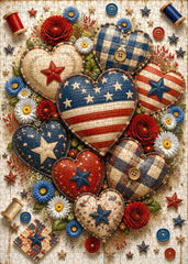 Patriotic Hearts Jigsaw Puzzle 1000 Pieces