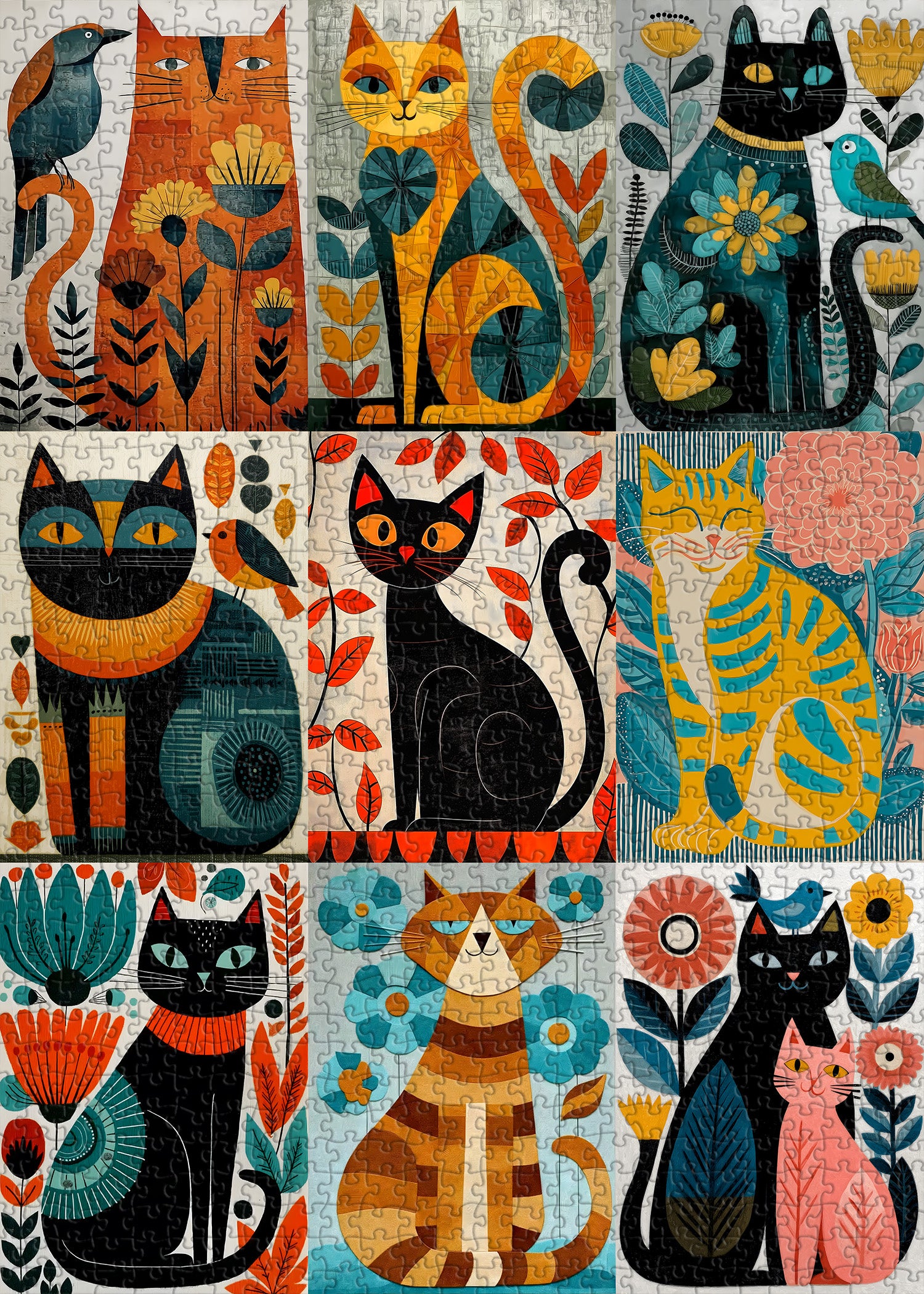 Cat Art Jigsaw Puzzle 1000 Pieces