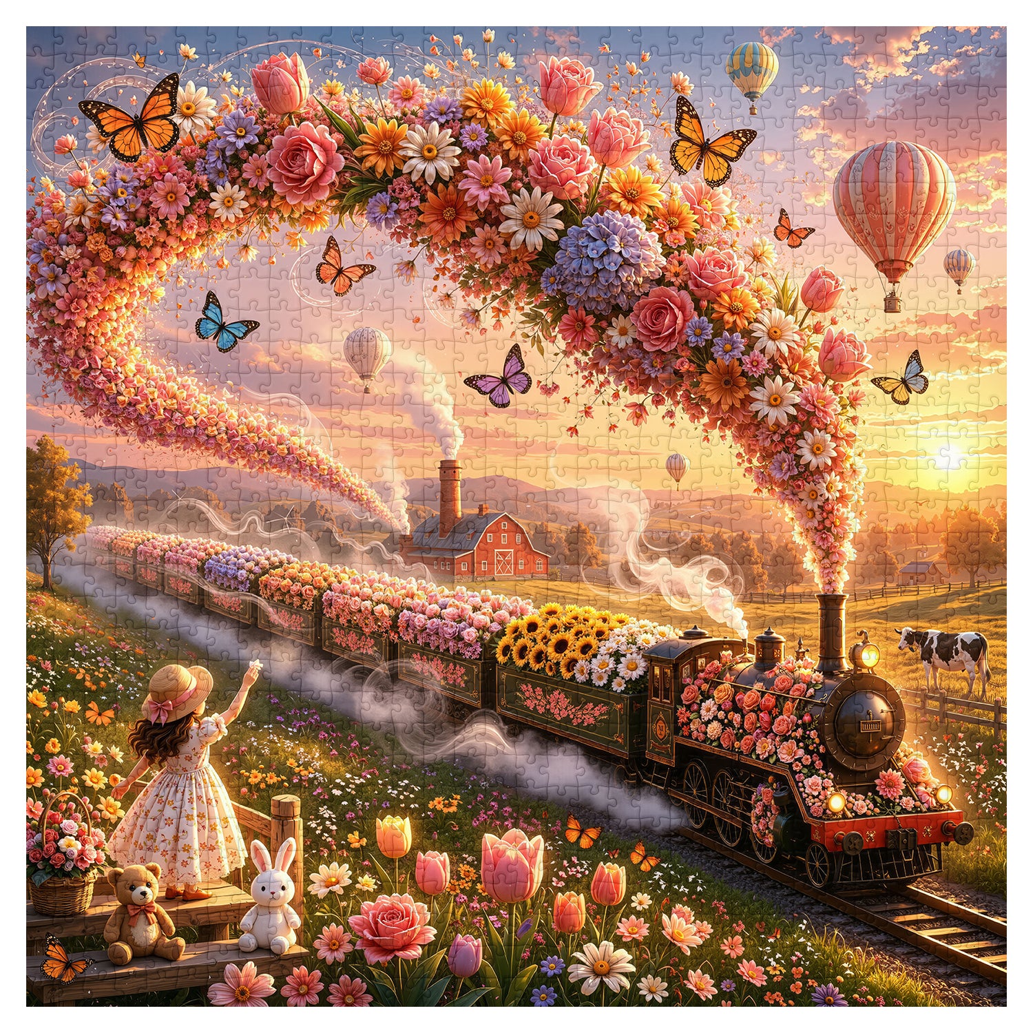 Sunset Bloom Railway Puzzle 1000 Teile