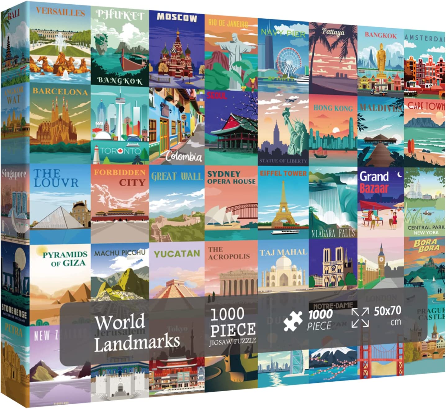 Reisepuzzle mit 1000 Teilen „Wahrzeichen der Welt“