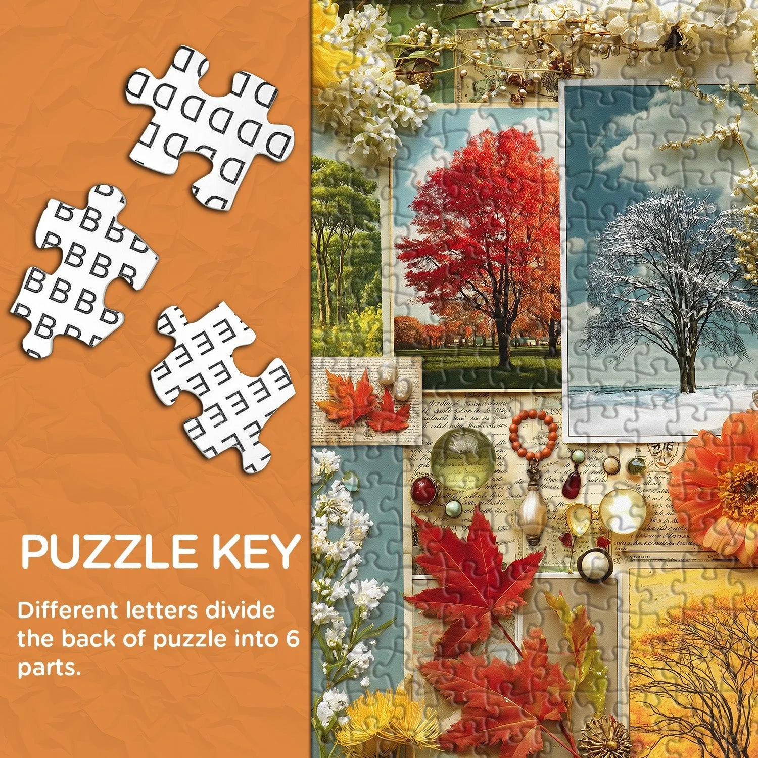 Buchstaben der Jahreszeiten Puzzle 1000 Teile