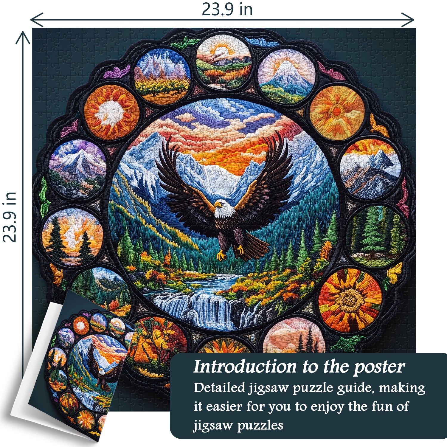 Mandala Eagle Soars Jigsaw Puzzle 1000 Pieces