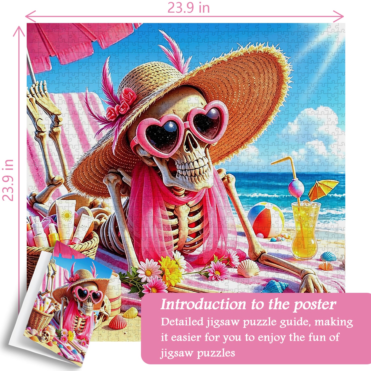 Skelett-Strandurlaub-Puzzle, 1000 Teile