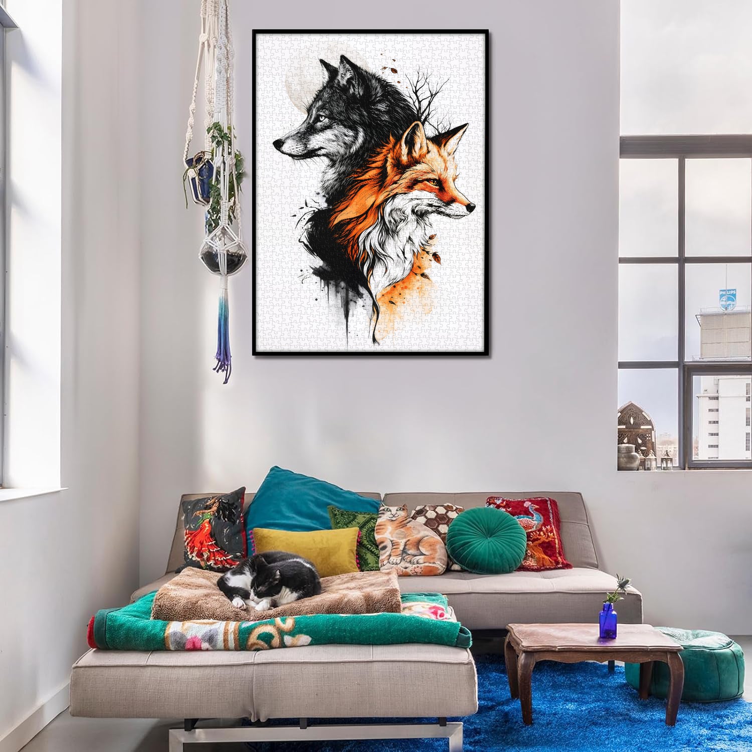 Wolf Fox Art Jigsaw Puzzle 1000 Pieces