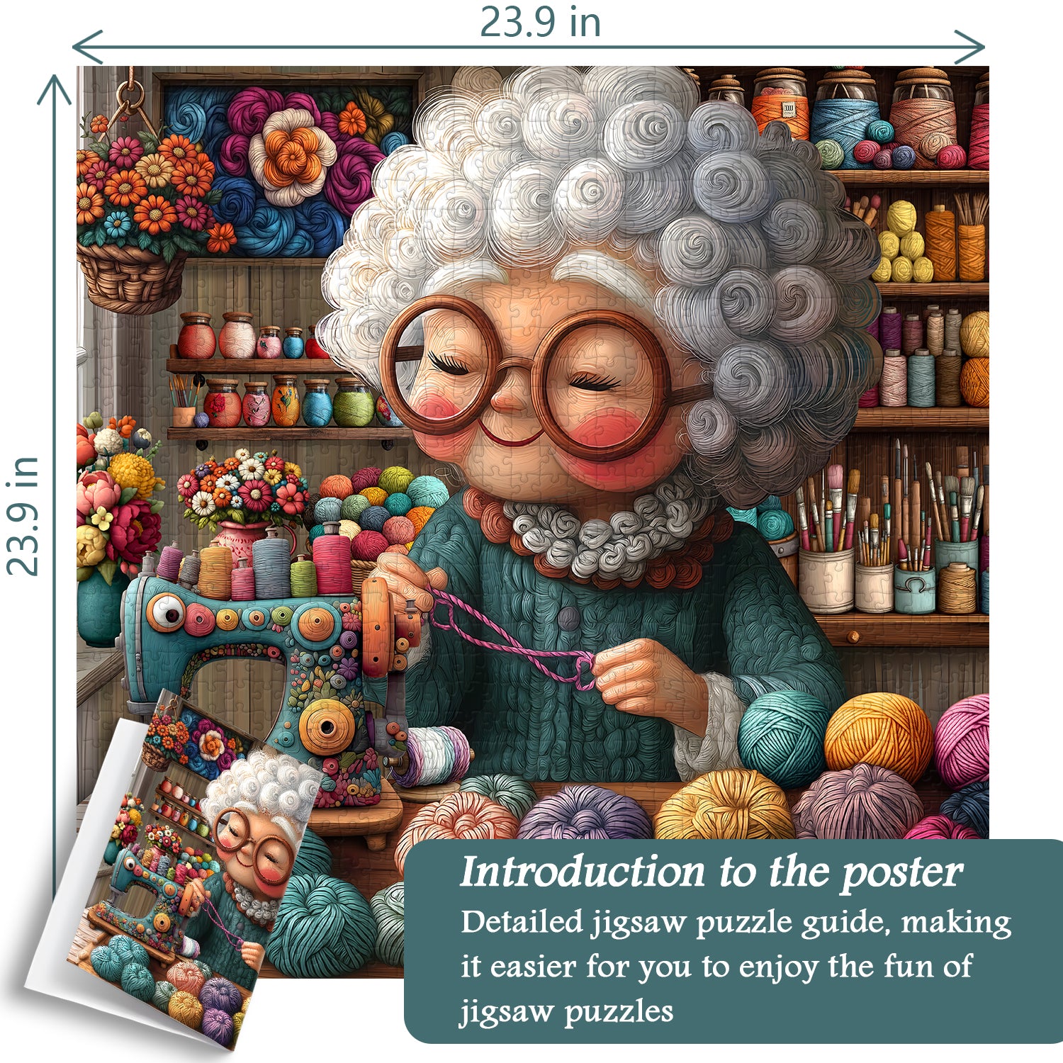 Grandma’s Knitting World Jigsaw Puzzle 1000 Pieces