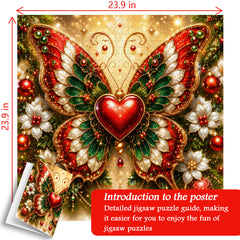 Weihnachts-Schmetterlings-Herz-Puzzle, 1000 Teile