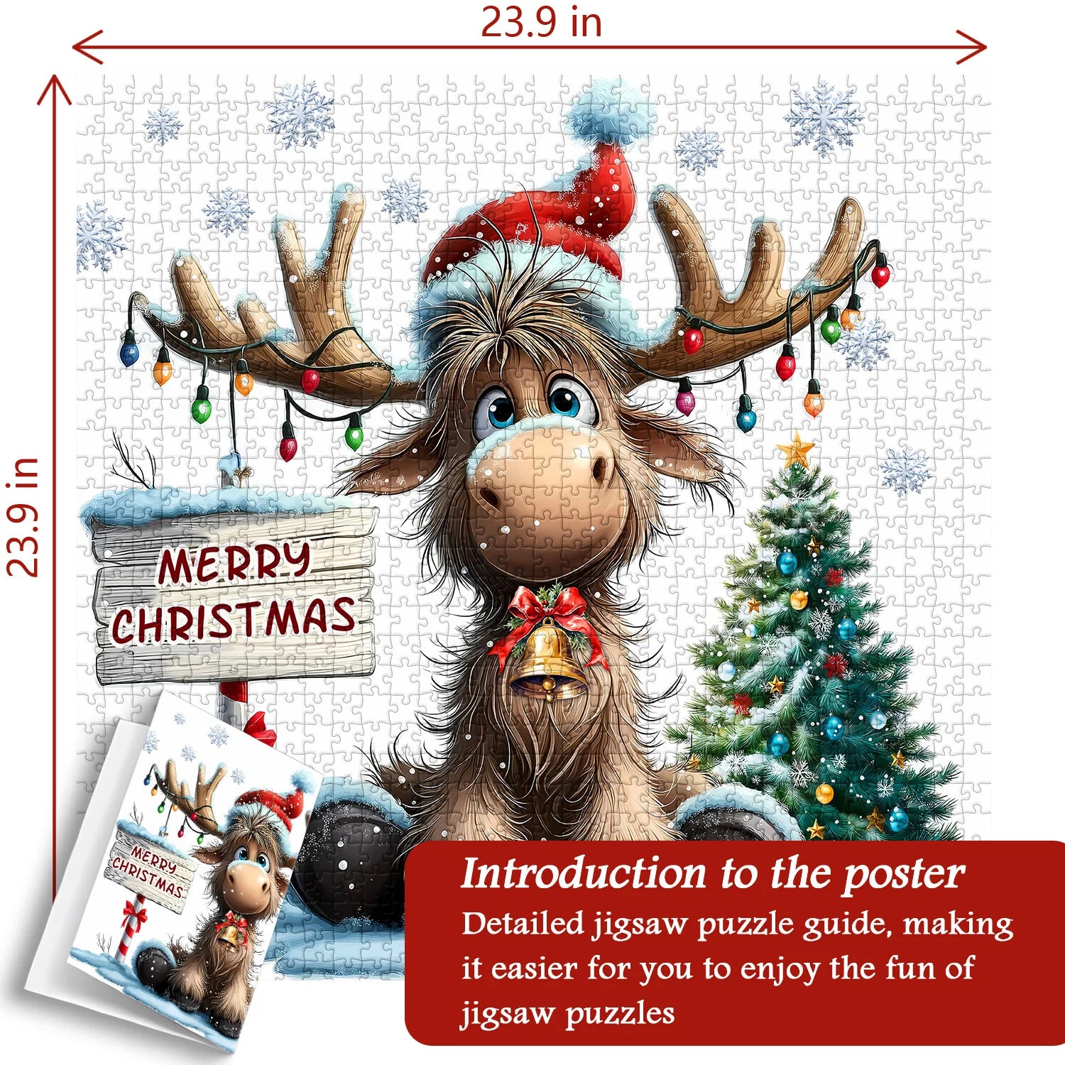 Elk Christmas Celebration Jigsaw Puzzle 1000 Pieces