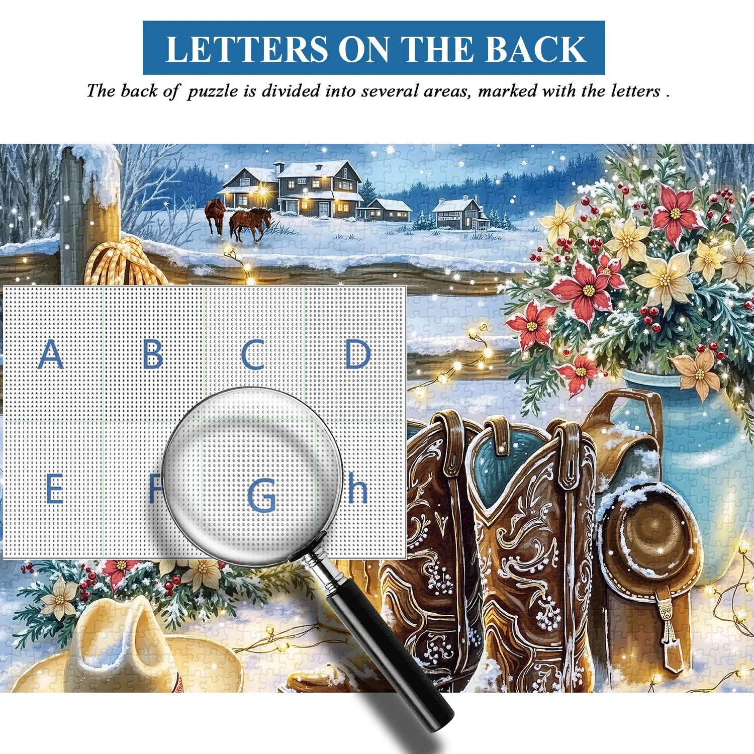 Snowy Night Ranch Puzzle 1000 Teile