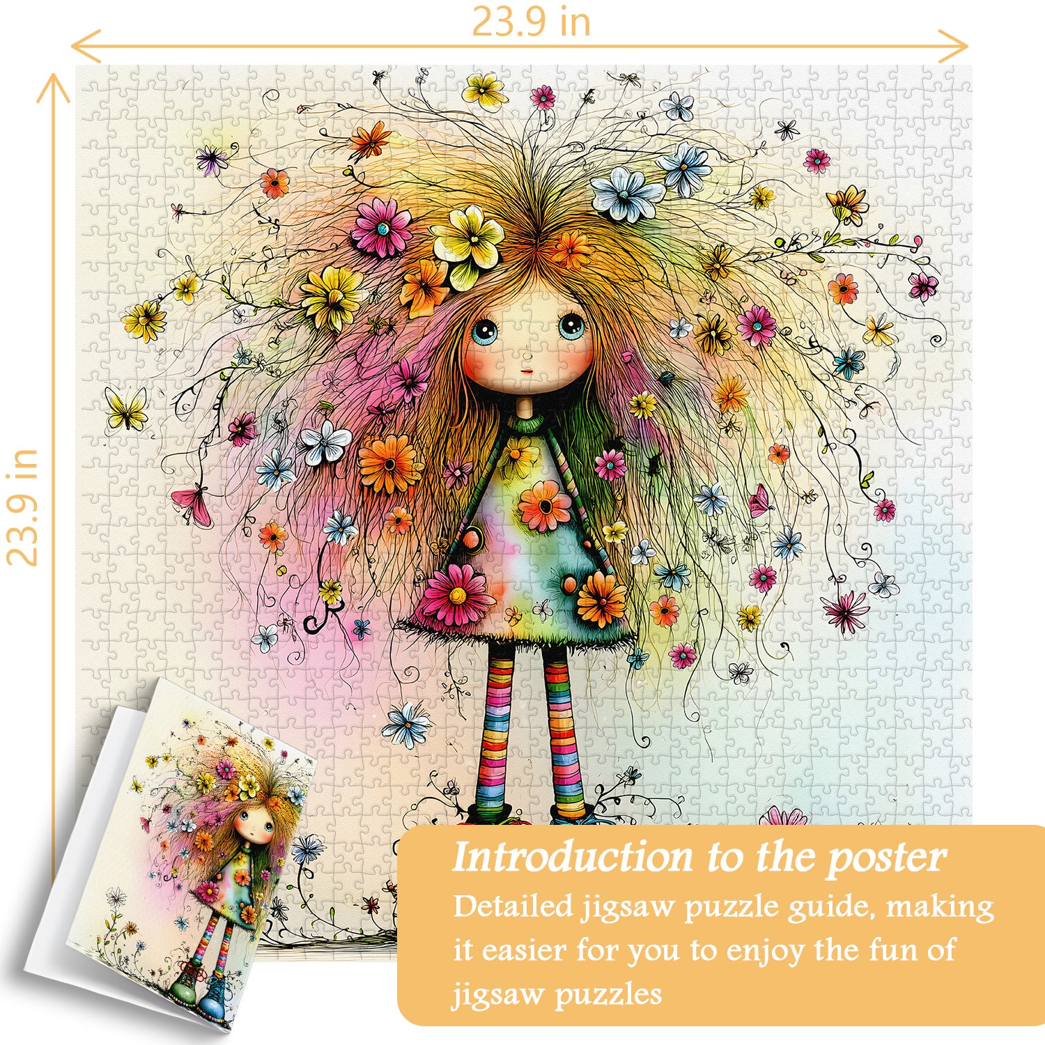 Blumenhaarpuppen-Puzzle 1000 Teile