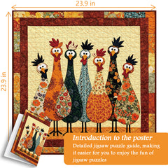 Fabric Chickens Jigsaw Puzzle 1000 Pieces