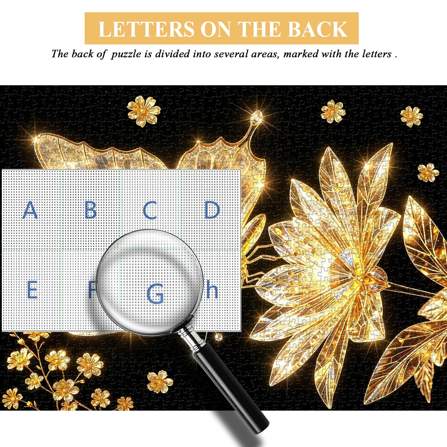 Golden Crystal Butterfly Jigsaw Puzzle 1000 Pieces