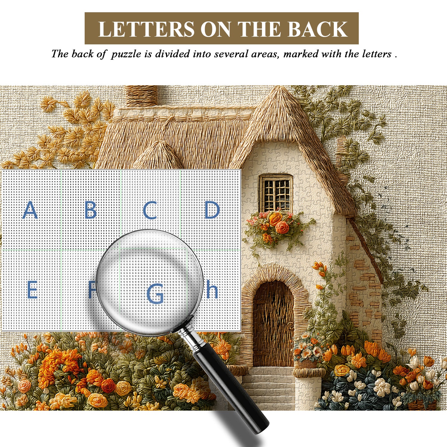 Embroidered Garden Cottage Jigsaw Puzzle 1000 Pieces