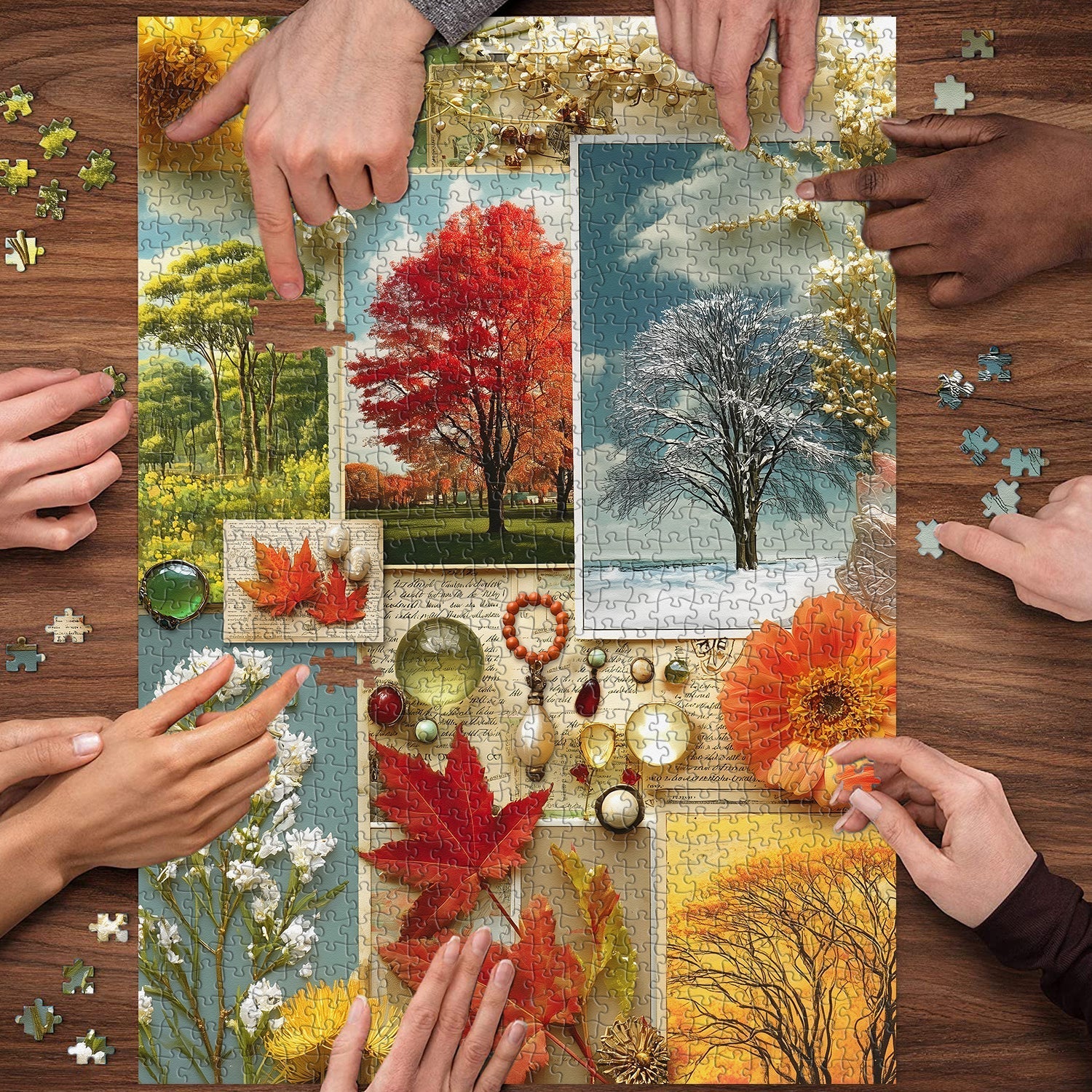 Buchstaben der Jahreszeiten Puzzle 1000 Teile