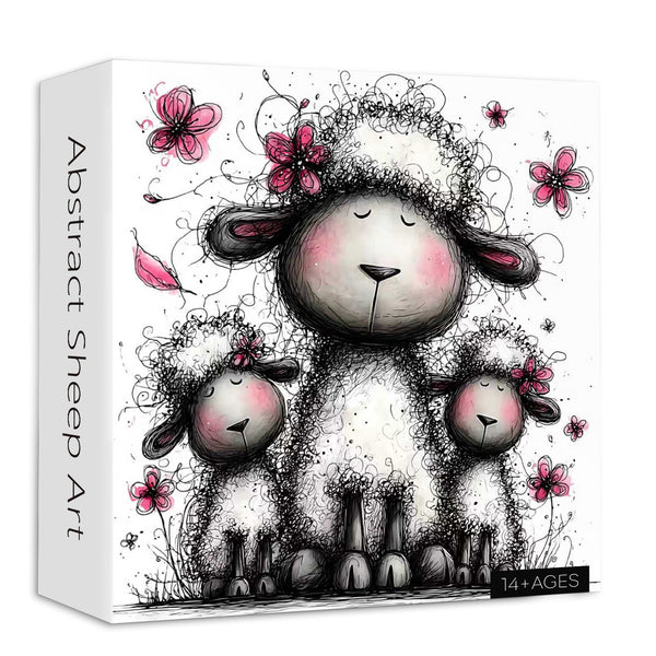 Abstract Sheep Art Jigsaw Puzzle 1000 Pieces – Puzzle Party