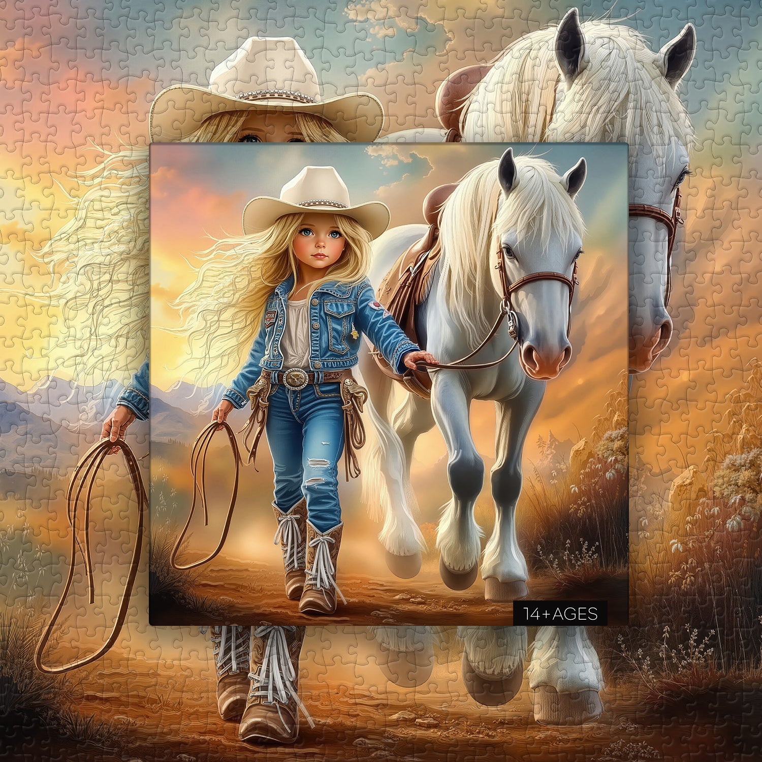 Blonde Cowgirl Jigsaw Puzzle 1000 Pieces