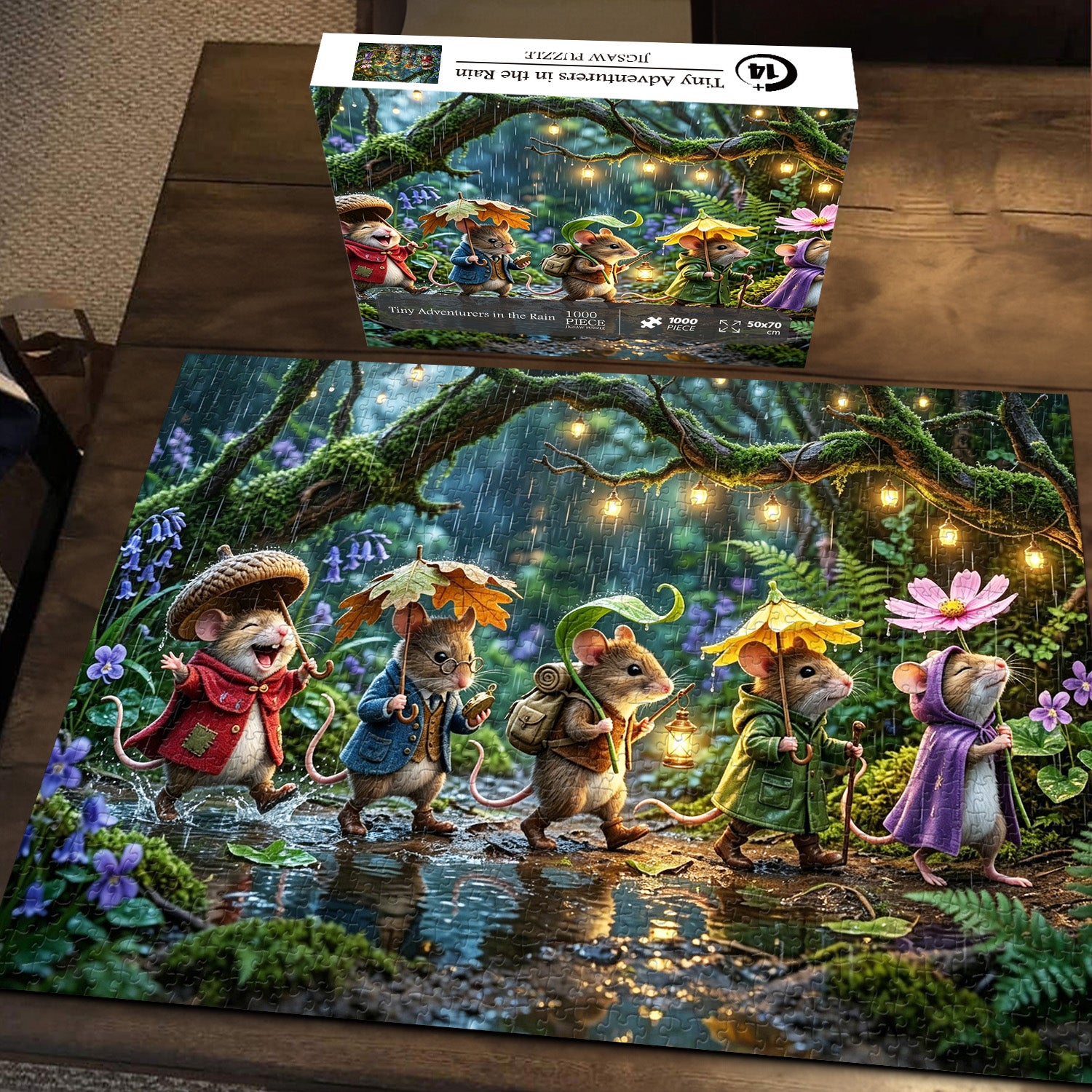 Kleine Abenteurer im Regen Puzzle 1000 Teile