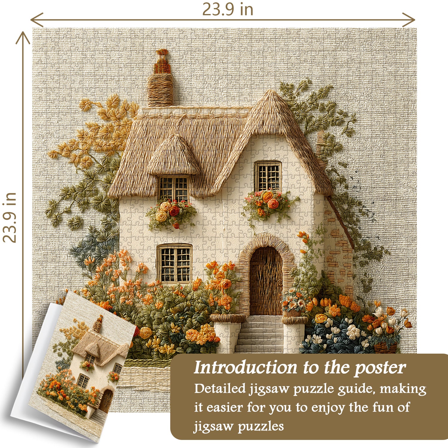 Embroidered Garden Cottage Jigsaw Puzzle 1000 Pieces