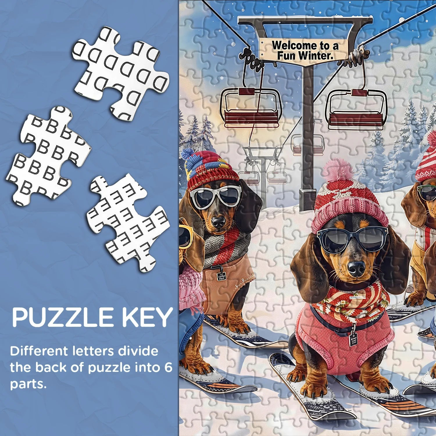 Dachshund Winter Show Jigsaw Puzzle 1000 Pieces