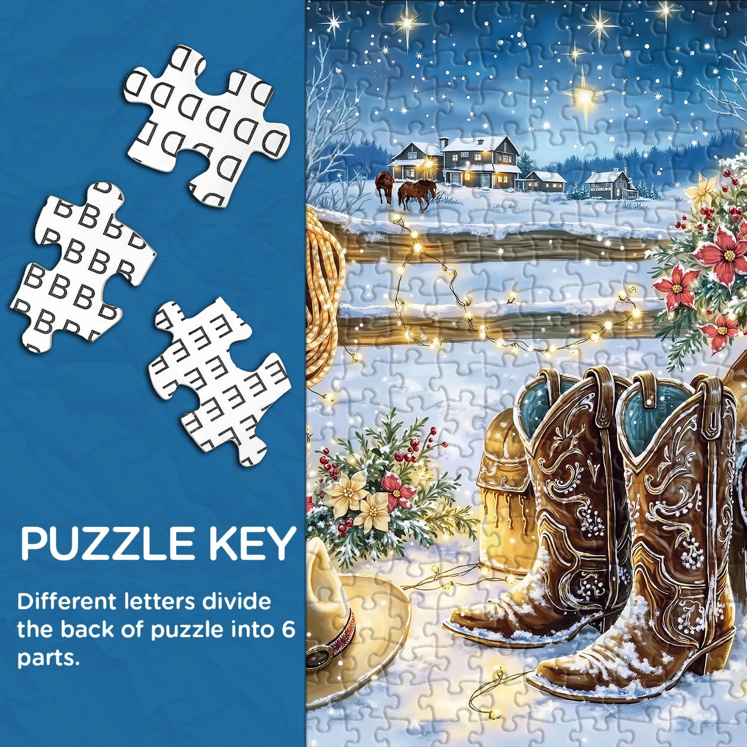Snowy Night Ranch Puzzle 1000 Teile