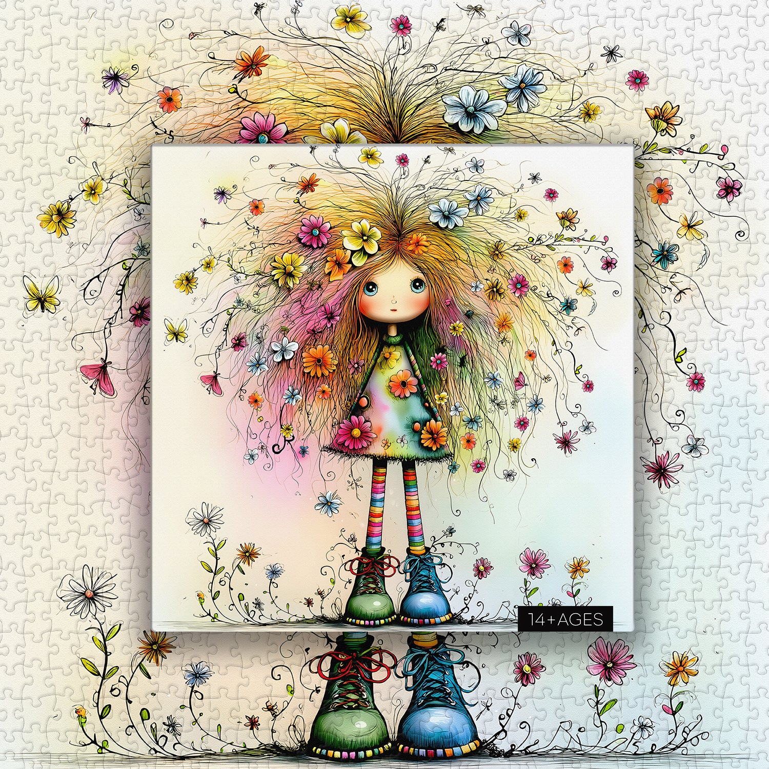 Blumenhaarpuppen-Puzzle 1000 Teile