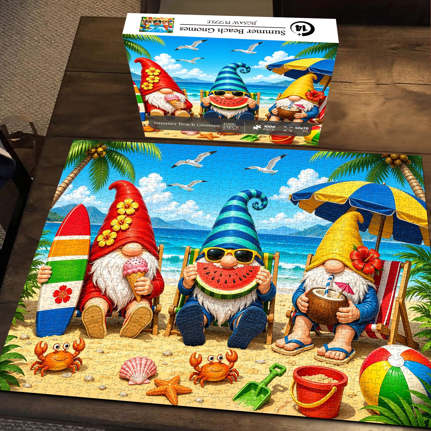 Summer Beach Gnomes Jigsaw Puzzle 1000 Pieces