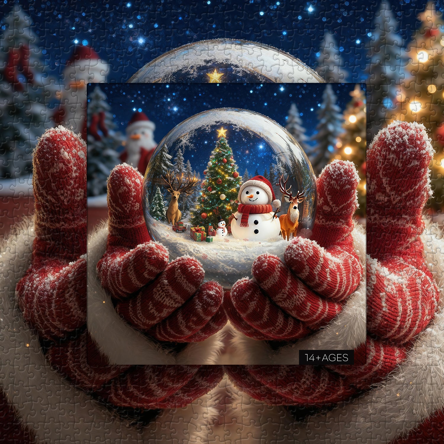 Winterliche Schneeballszene Puzzle 1000 Teile