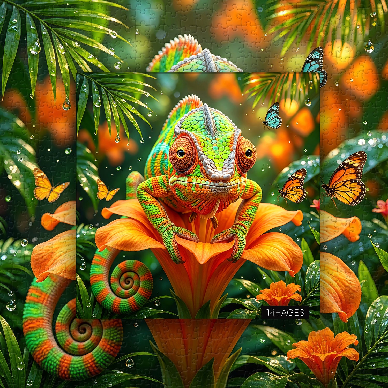 Regenwald-Chamäleon-Puzzle 1000 Teile