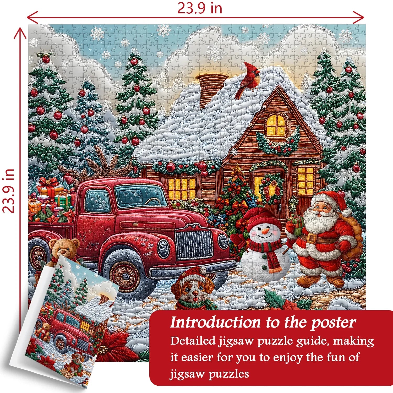 Red Truck Christmas Cottage Jigsaw Puzzle 1000 Stücke