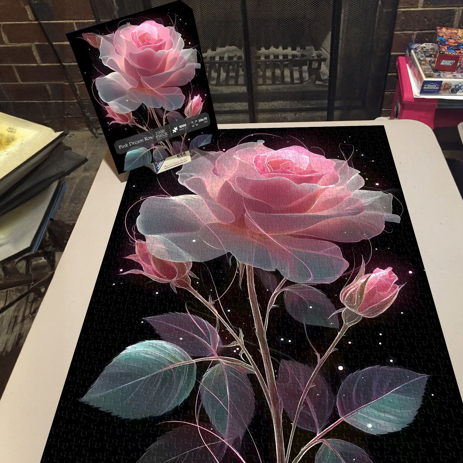 Pink Dream Rose Jigsaw Puzzle 1000 Pieces