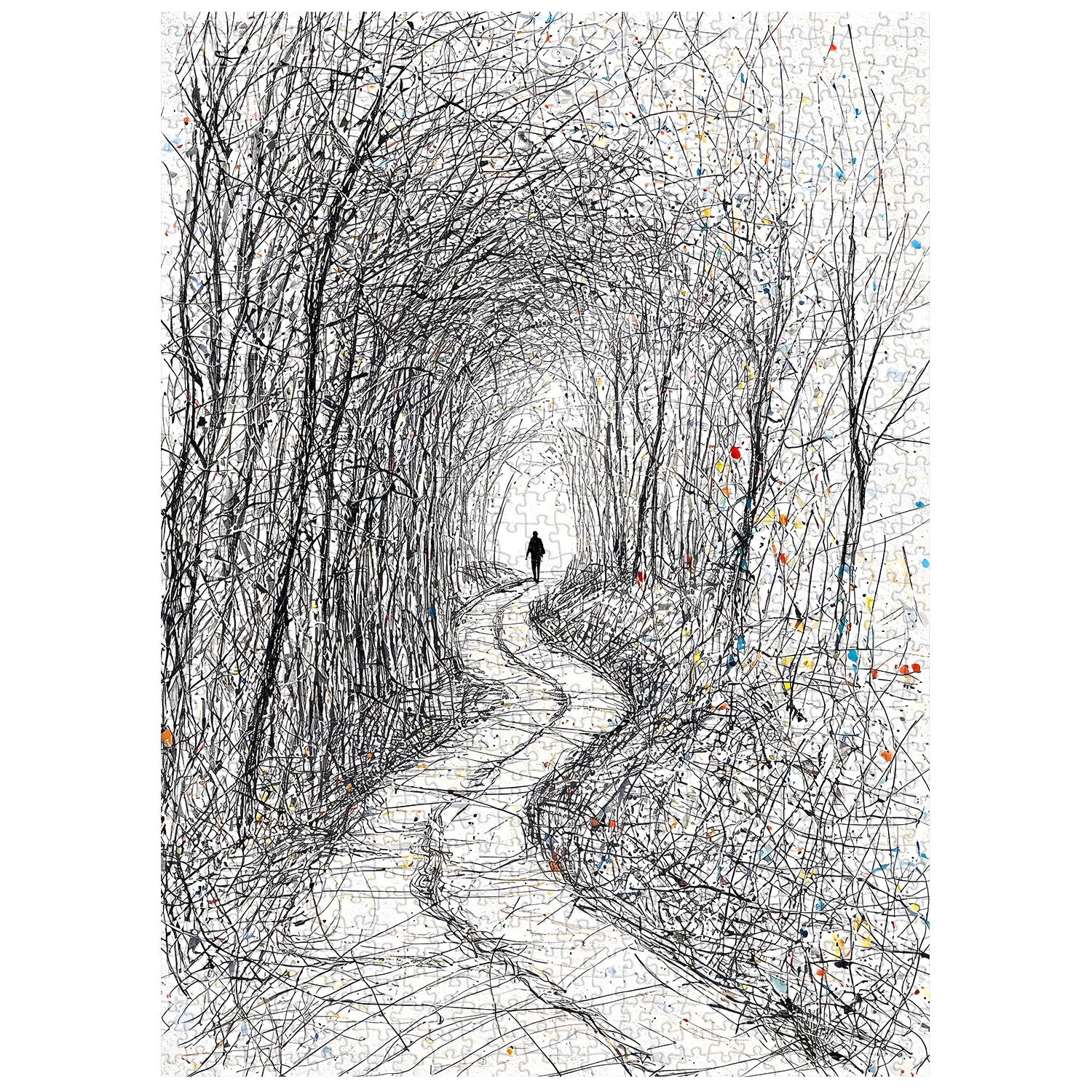 Line Art Lone Walker Jigsaw Puzzle 1000 Pieces