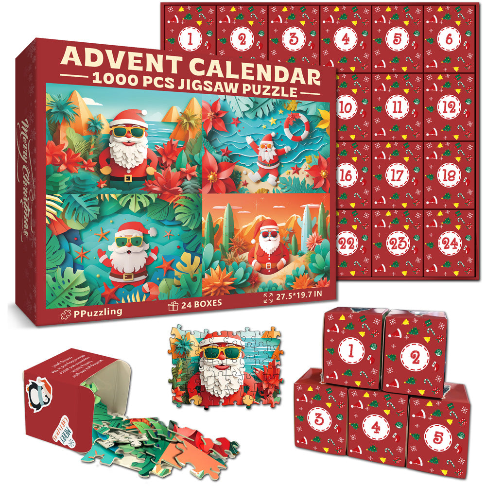 Santa's Adventure Advent Calendar Jigsaw Puzzle 1000 Pieces