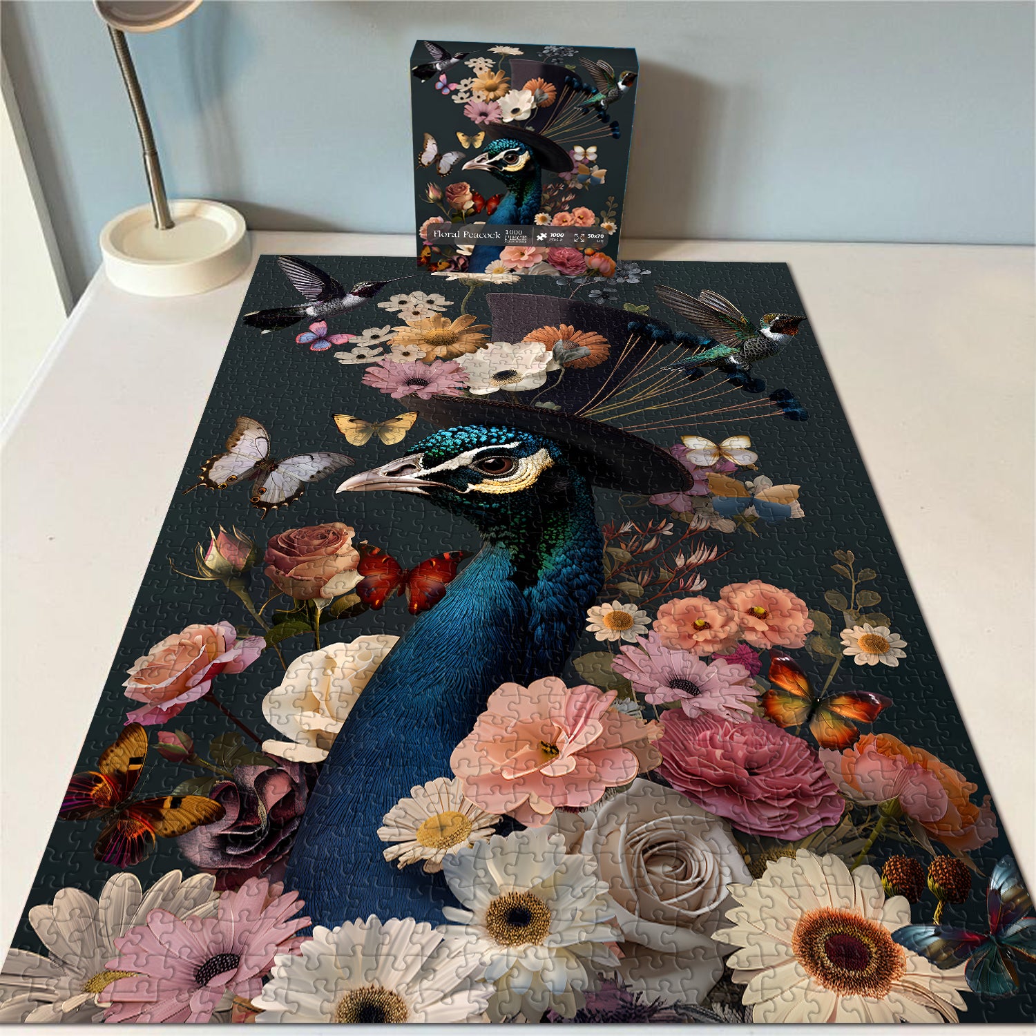 Blumenpfaupuzzle 1000 Stücke
