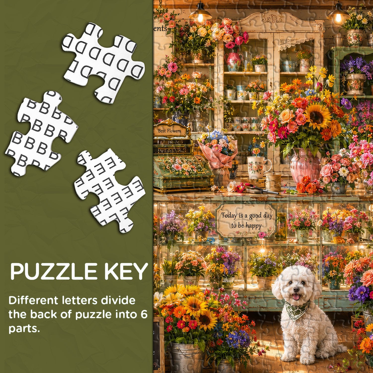 Gemütliches Blumenladen-Puzzle 1000 Teile