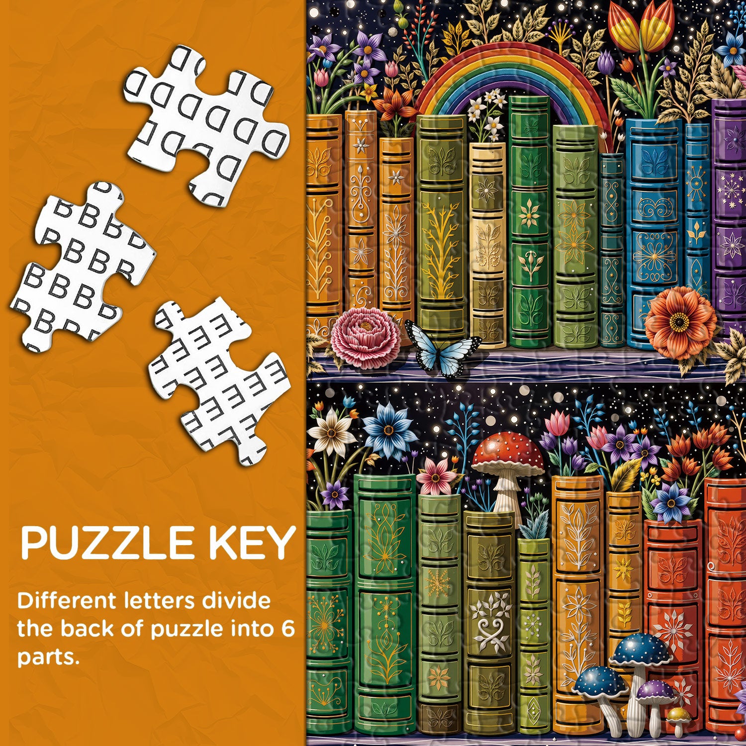 Botanical Bookshelf Jigsaw Puzzle 1000 Pieces
