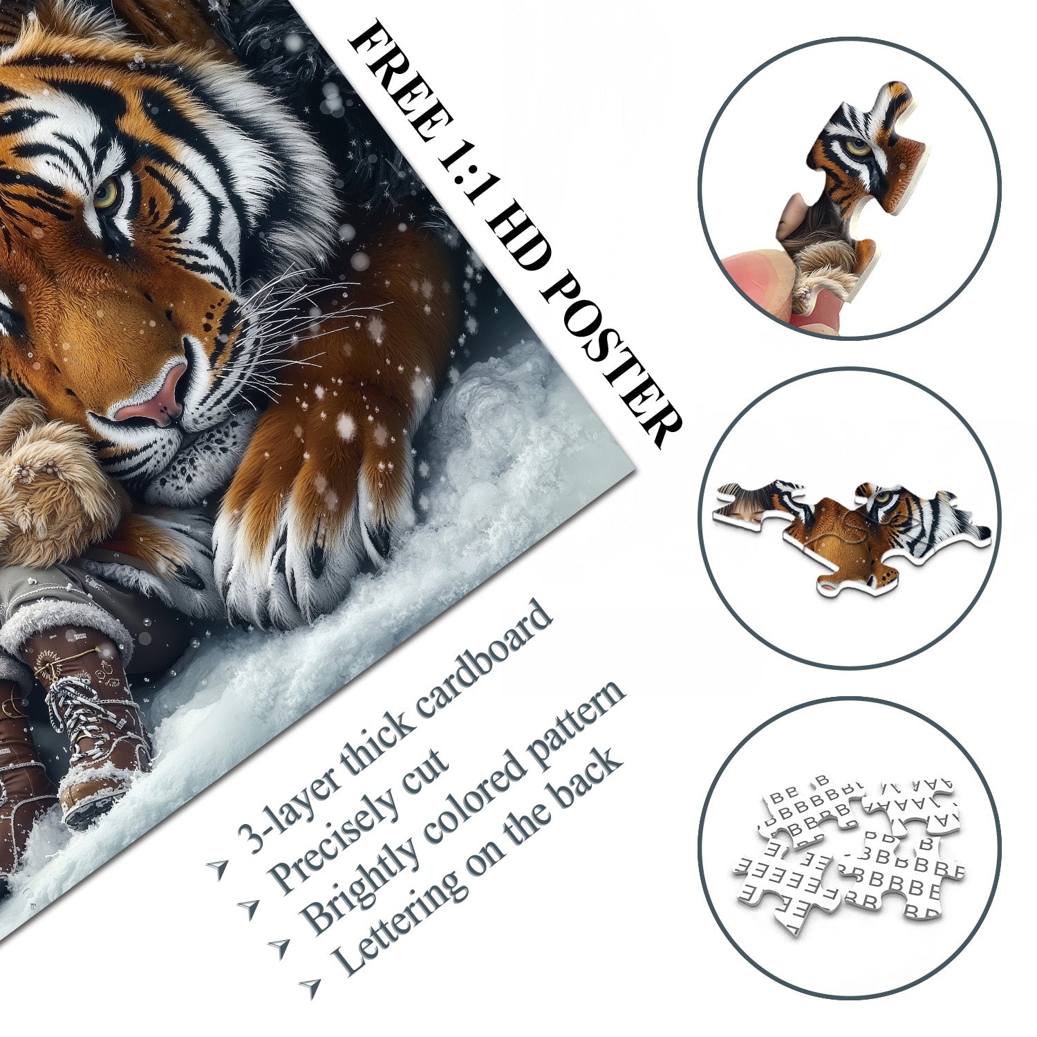 Schneefall wilde Begleiter Puzzle 1000 Stücke