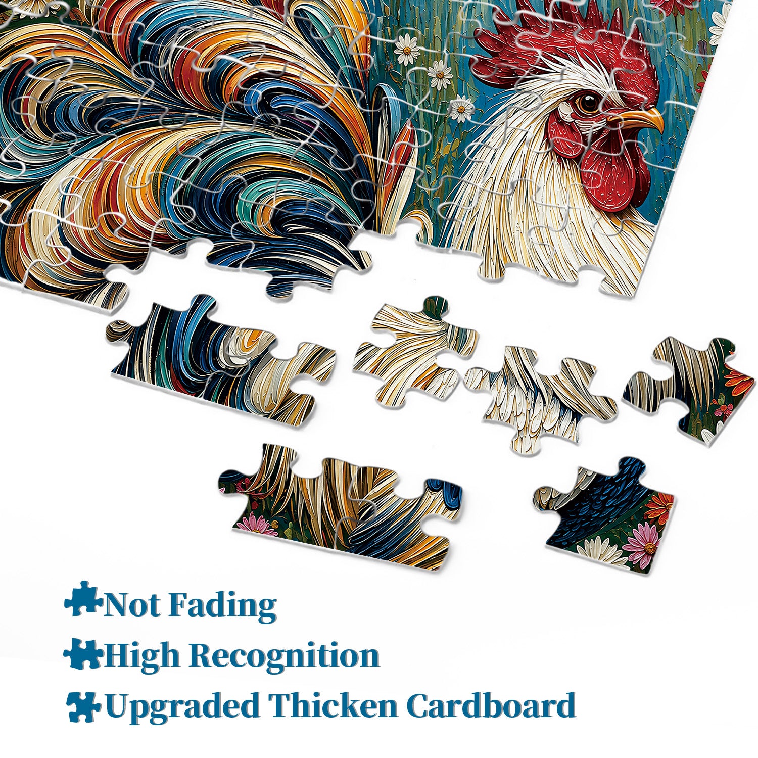 Colorful Rooster Jigsaw Puzzle 1000 Pieces
