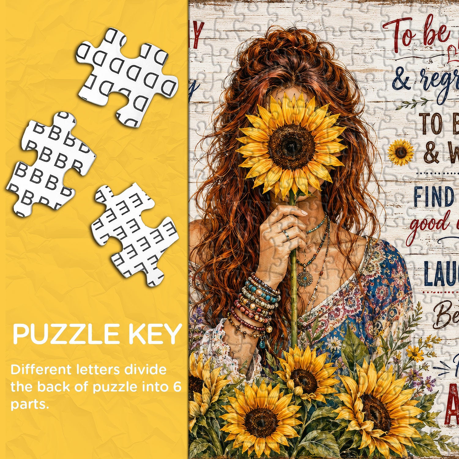 Sunflower Positivity Jigsaw Puzzle 1000 Pieces