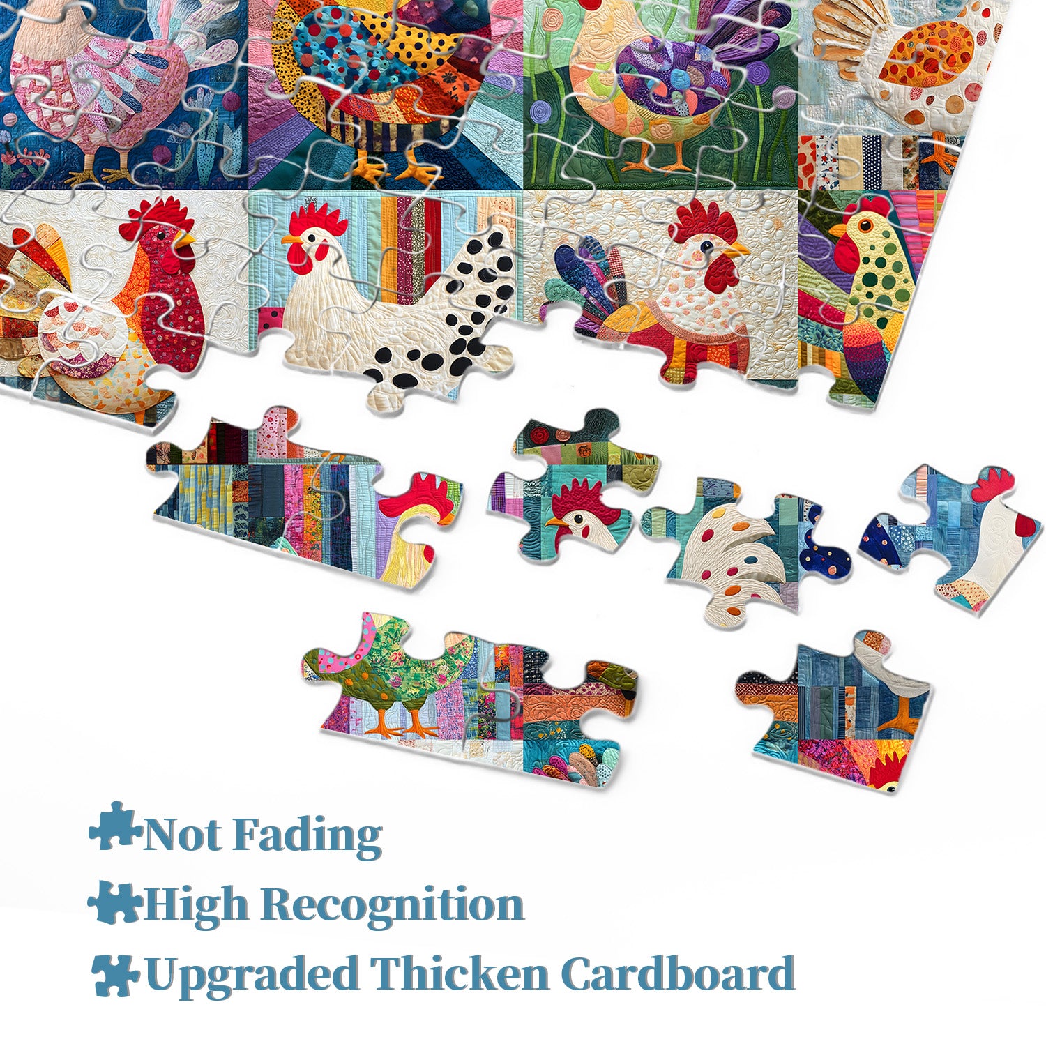 Patchwork-Hühner-Puzzle, 1000 Teile